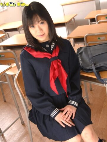 Hot Japanese schoolgirl Saya Misaki gets stripped in the classroom