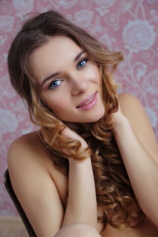 Beautiful teen Katie A unveils her lovely ass and pink muff in a solo