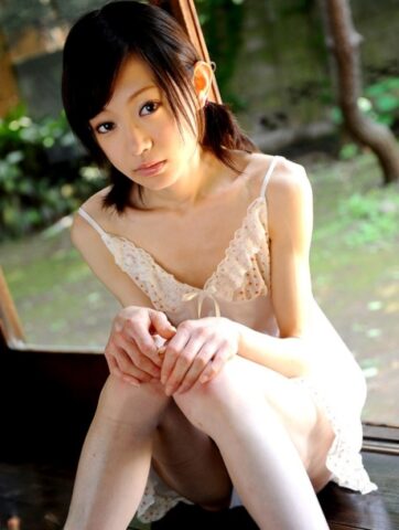 Brunette Asian teen Aoba Ito gets her twat toyed before a gangbang