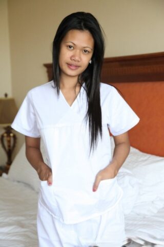Lusty Filipina nurses Joanna and Joy display their sexy asses and pussies