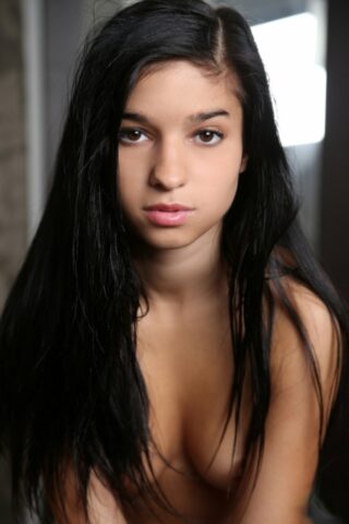 Adorable teen Nika strips her tight dress & shows her incredibly sexy body