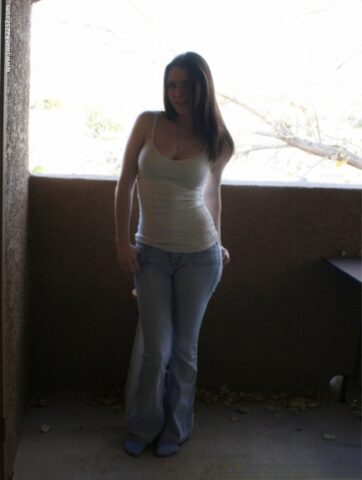 American brunette Megan Loxx reveals her fabulous butt and small tits