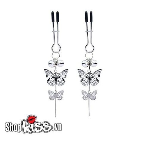 Bộ kẹp vú kèm họa tiết bươm bướm BZ08Y bạo dâm