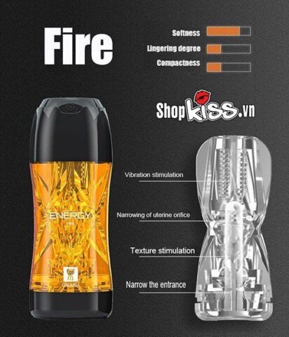 Cấu tạo từ chất liệu silicone y tế mềm mại và vỏ ABS cứng cáp của cốc thủ dâm Galaku Energy AD35