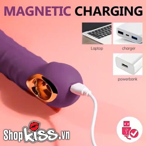 Cận cảnh cổng sạc USB từ tính tiện lợi của máy massage điểm G Jump-O