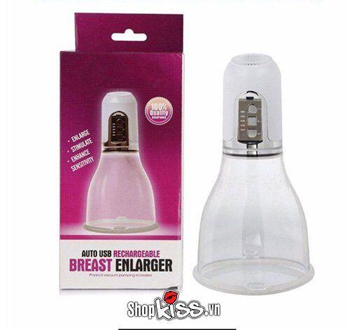 Máy mát xa ngực Breast Enlarger DC67D màu trắng hồng giúp cải thiện vòng 1 săn chắc.