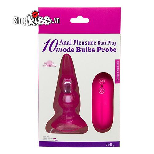 Trứng rung hậu môn HM18 Aphrodisia màu đen với đế hít tường tiện lợi đặt trên nền trắng