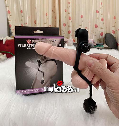 Vòng rung hậu môn Pretty Love DC72B với bóng kích thích và lưỡi liếm