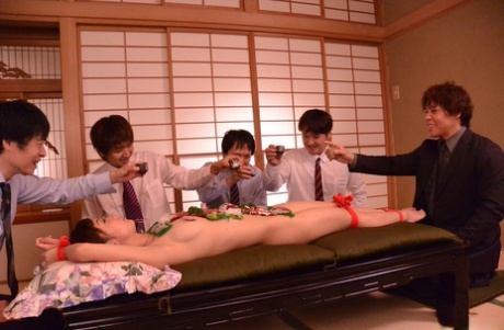 51367145_012_354d Japanese cutie Miu Suzuha gets gangbanged after being used as a sushi plate