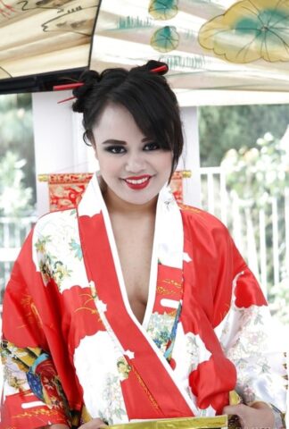 16867741_001_3a25 Asian MILF with red lips revealing her tits and pierced pussy